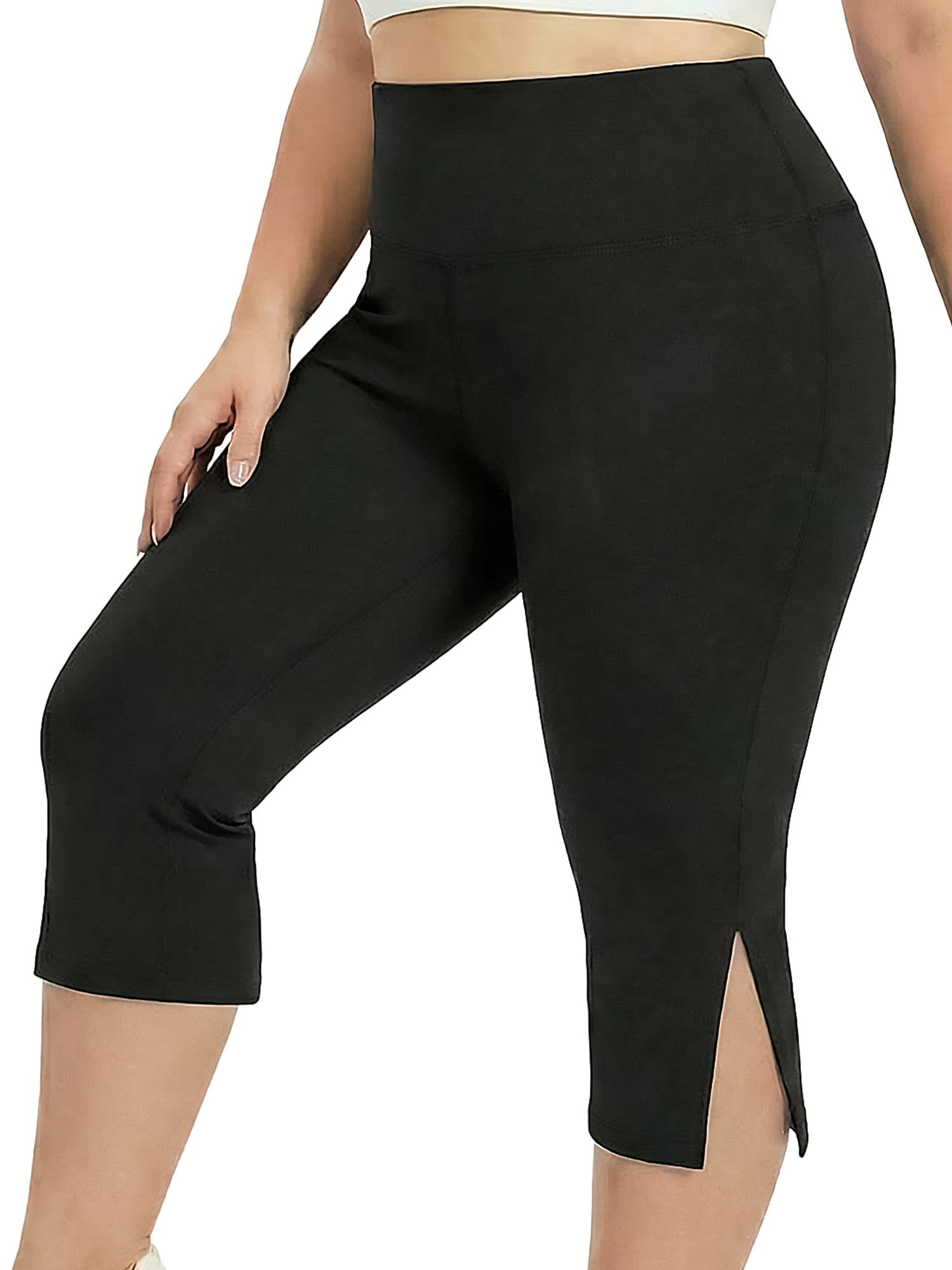 Florcurve Plus Size Capri Leggings for Women 1685