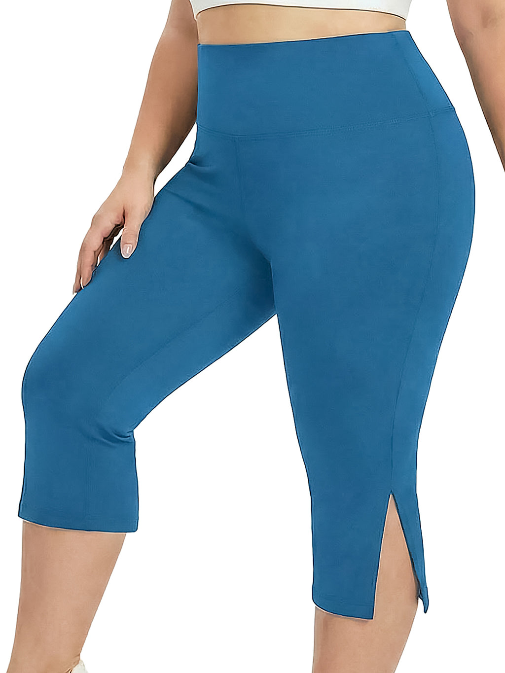 Florcurve Plus Size Capri Leggings for Women 1685