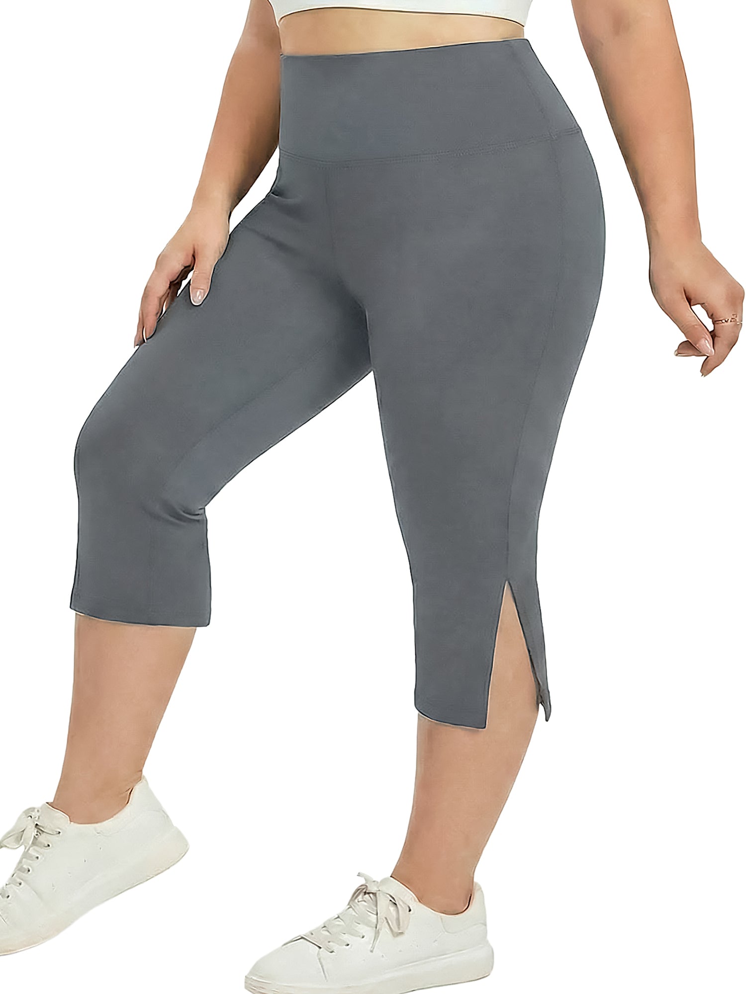 Florcurve Plus Size Capri Leggings for Women 1685