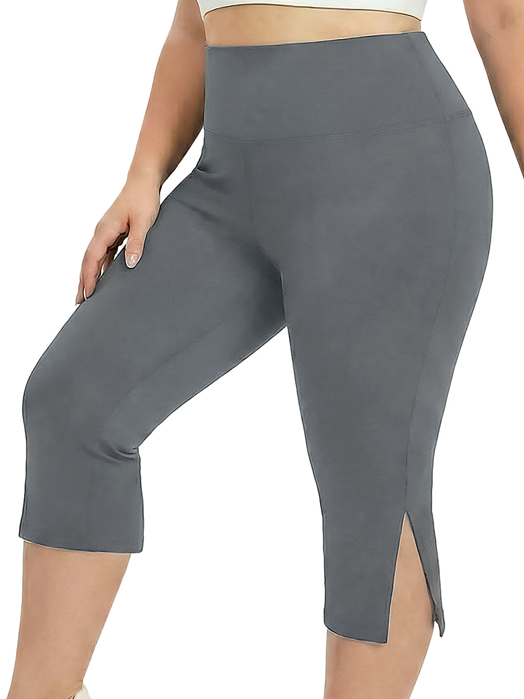 Florcurve Plus Size Capri Leggings for Women 1685