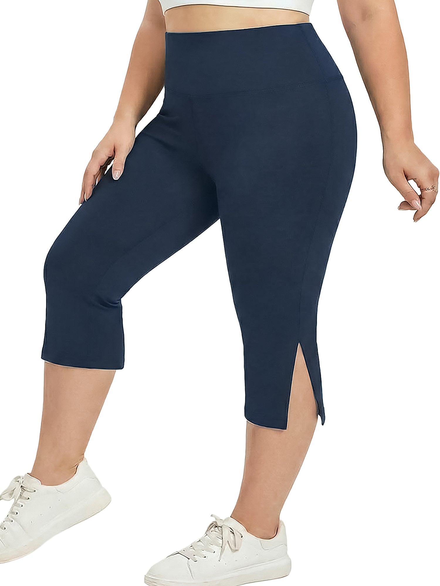 Florcurve Plus Size Capri Leggings for Women 1685