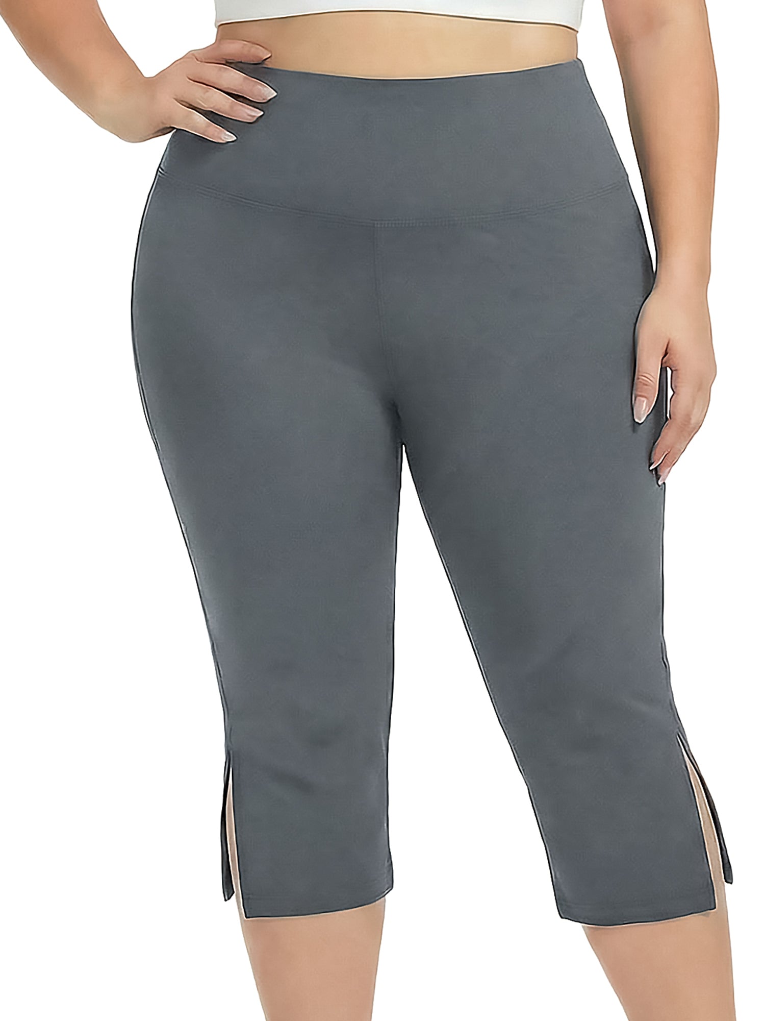 Florcurve Plus Size Capri Leggings for Women 1685